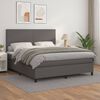 vidaXL Sommier &agrave; lattes de lit avec matelas Gris 160x200 cm Similicuir