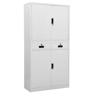 vidaXL Armoire de bureau Gris clair 90x40x180 cm Acier