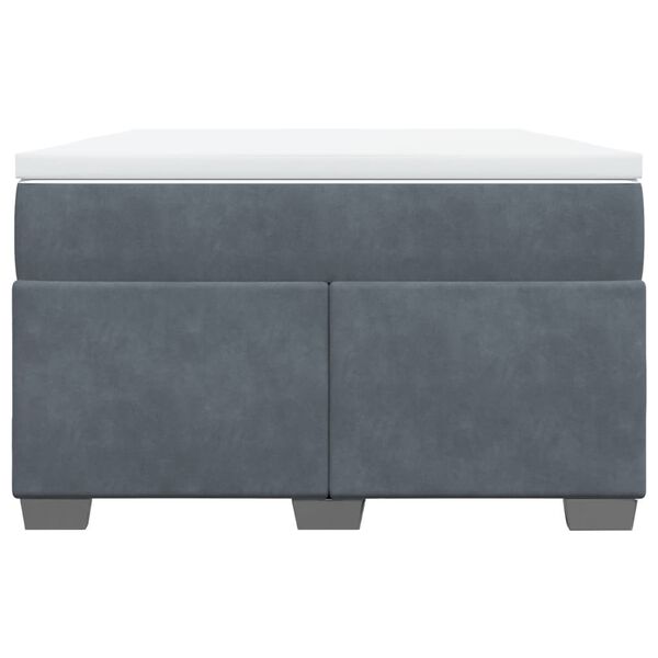 vidaXL Sommier &agrave; lattes de lit et matelas gris fonc&eacute; 120x190cm velours