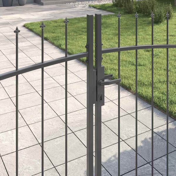 vidaXL Porte Double Woerden Gris 400 x 199.5 cm Acier