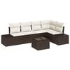 vidaXL Ensemble de canap&eacute; de jardin 6 pc Marron polyrotin