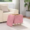vidaXL Pouf de rangement avec coussin Rose 40 x 40 x 45 cm Velours