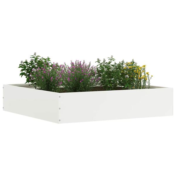 vidaXL Bordure de Pelouse Blanc 60 x 60 x 13 cm Acier