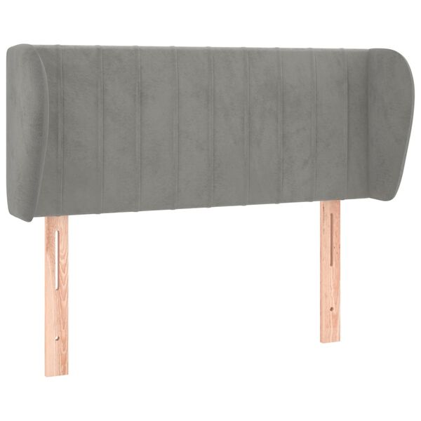 vidaXL T&ecirc;te de lit avec oreilles Gris clair 83x23x78/88 cm Velours