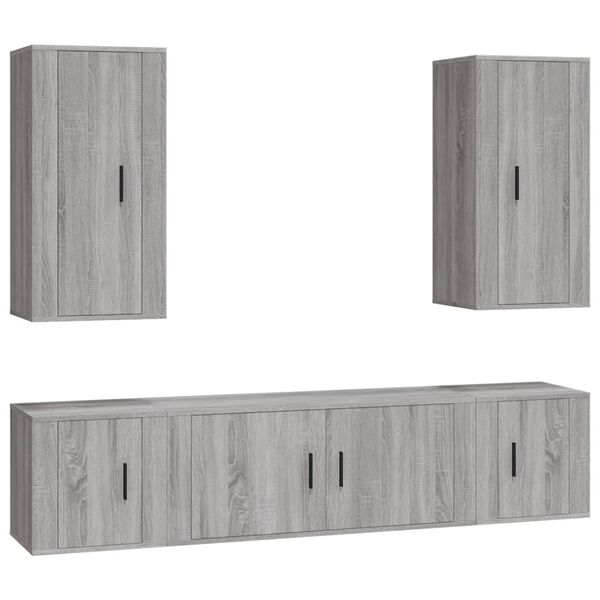 vidaXL Ensemble de meubles TV 5 pcs Sonoma gris Bois d'ingénierie