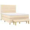 vidaXL Sommier &agrave; lattes de lit avec matelas Cr&egrave;me 140x200 cm Tissu
