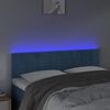 vidaXL T&ecirc;te de lit &agrave; LED Bleu fonc&eacute; 144x5x78/88 cm Velours