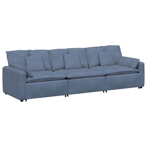 vidaXL Canap&eacute; modulable avec coussins bleus