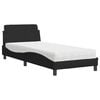 vidaXL Lit avec matelas Dover noir 90x200 cm tissu