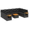 vidaXL Salon de jardin 10 pcs avec coussins noir r&eacute;sine tress&eacute;e