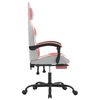 vidaXL Chaise de jeu avec repose-pied Blanc et rose Similicuir