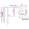 vidaXL Bureau avec tiroirs Hill Blanc 100 x 45 x 74 cm Pin massif