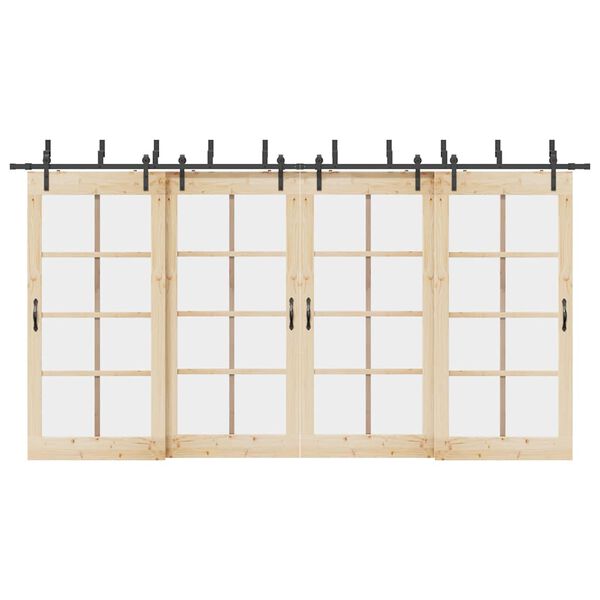 vidaXL Kit de quincaillerie de porte coulissante 427 cm acier noir