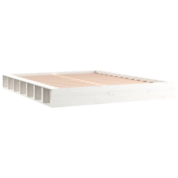 vidaXL Cadre de lit sans matelas blanc 150x200 cm bois massif