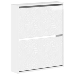 vidaXL Cabinet &agrave; chaussures mural DELFT 71 x 17 x 86 cm Blanc brillant