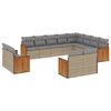 vidaXL Salon de jardin avec coussins 12 pcs beige r&eacute;sine tress&eacute;e