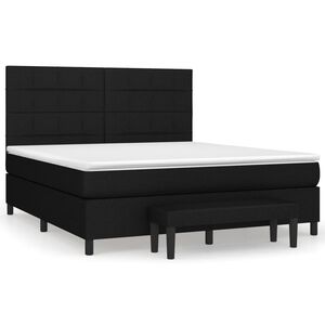 vidaXL Sommier &agrave; lattes de lit avec matelas Noir 160x200 cm Tissu