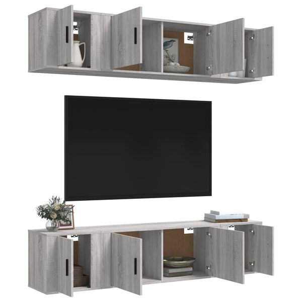 vidaXL Ensemble de meubles TV 6 pcs Sonoma gris Bois d'ing&eacute;nierie