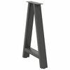 vidaXL Pieds de table &agrave; manger en forme de A 2 pi&egrave;ces Anthracite 50 x (72-73) cm Acier