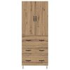 vidaXL Haut Armoire 2 pcs Ch&ecirc;ne artisanal Bois d'ing&eacute;nierie et verre