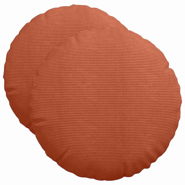 vidaXL Coussins de si&egrave;ge 2 pcs Rouge orange &Oslash; 50 cm
