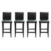 vidaXL Tabourets de bar lot de 4 noir similicuir