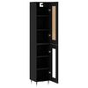 vidaXL Buffet haut Noir 34,5x34x180 cm Bois d'ing&eacute;nierie