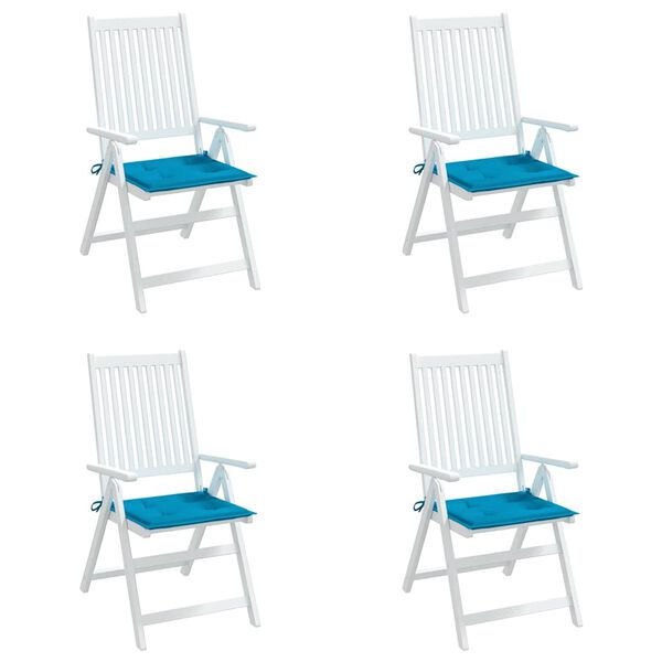 vidaXL Coussins de chaise jardin lot de 4 bleu 40x40x4 cm tissu oxford