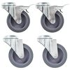 vidaXL 4 pcs Roulettes pivotantes &agrave; trou de boulon 75 mm