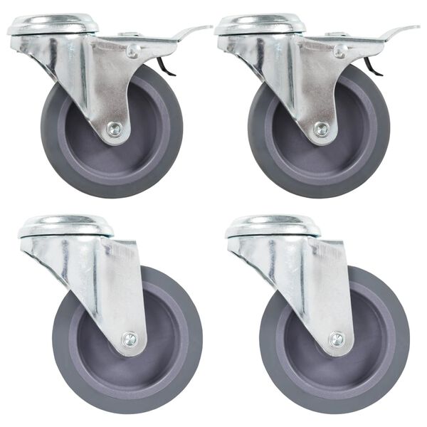 vidaXL 4 pcs Roulettes pivotantes &agrave; trou de boulon 75 mm