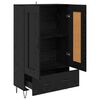 vidaXL Haut Armoire Ch&ecirc;ne noir 69,5 x 31 x 115 cm Bois d'ing&eacute;nierie