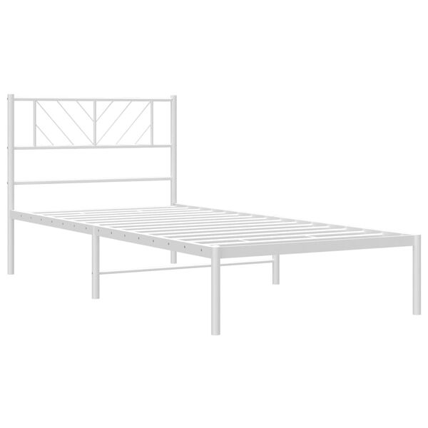 vidaXL Cadre de lit métal sans matelas avec tête de lit blanc 80x200cm