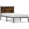 vidaXL Cadre de lit en m&eacute;tal sans matelas ch&ecirc;ne fum&eacute; 90x190 cm