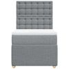 vidaXL Sommier &agrave; lattes de lit et matelas Gris clair 90x190 cm Tissu