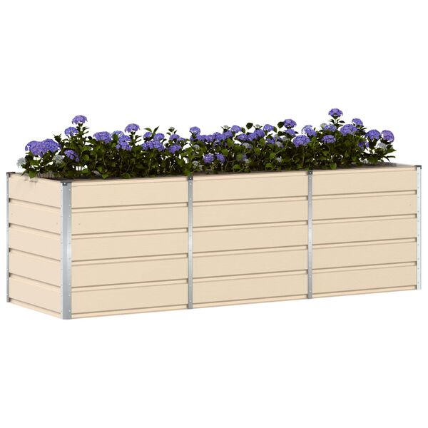vidaXL Jardini&egrave;re Ivoire 240 x 80 x 75 cm Acier