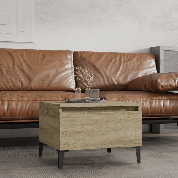 vidaXL Table d'appoint Ch&ecirc;ne sonoma 50x46x35 cm Bois d'ing&eacute;nierie