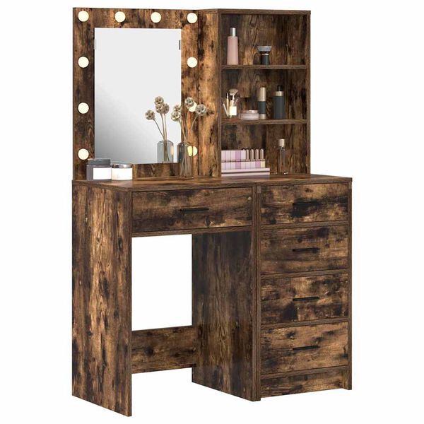 vidaXL Table de Toilette avec tiroir 2 pcs Marron 50 x 41 x 135 cm