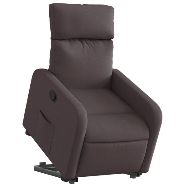 vidaXL Fauteuil inclinable marron fonc&eacute; tissu