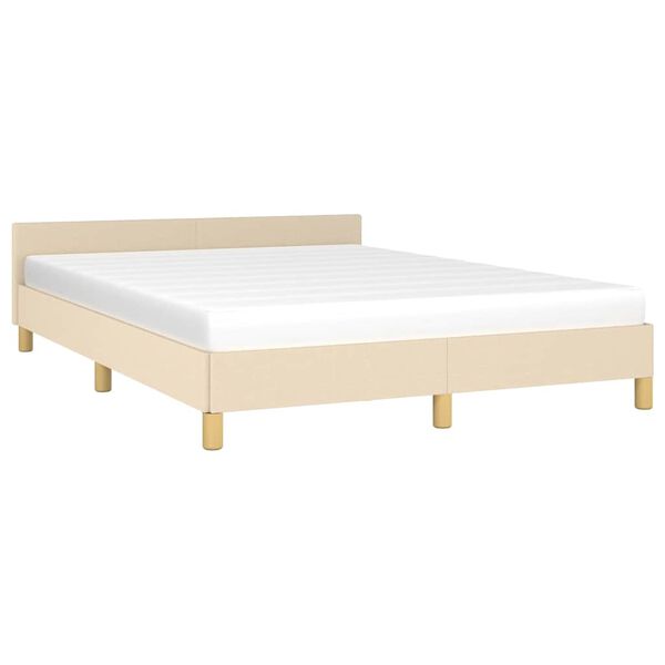 vidaXL Cadre de lit sans matelas cr&egrave;me 140x200 cm tissu