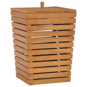 vidaXL Panier &agrave; linge 30x30x45 cm Bois de teck massif
