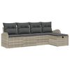 vidaXL Ensemble de canap&eacute; de jardin 5 pc Gris clair polyrotin