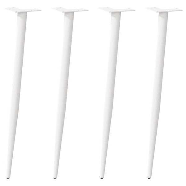 vidaXL Pieds de table console coniques 4 pièces Blanc 72-73 cm Acier