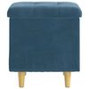 vidaXL Pouf de rangement avec coussin Bleu 40 x 40 x 45 cm Velours