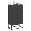 vidaXL Buffet noir 68,5x38,5x123,5 cm acier