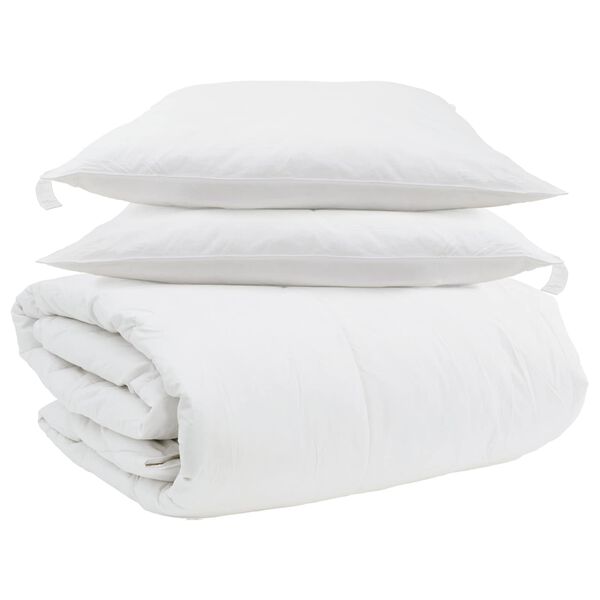 vidaXL Ensemble de Duvet avec oreiller 3 pcs Blanc Plume de canard