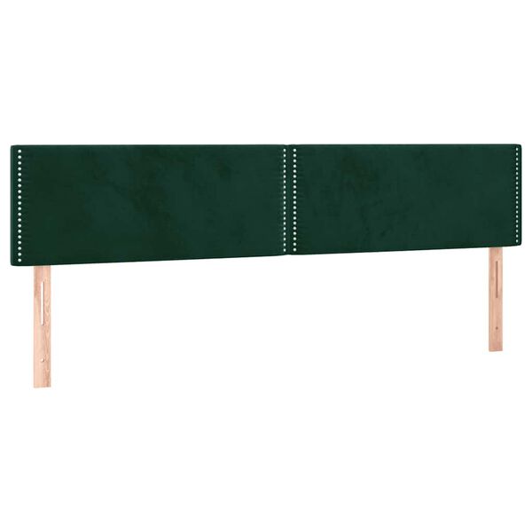 vidaXL T&ecirc;tes de lit 2 pcs Vert fonc&eacute; 90x5x78/88 cm Velours