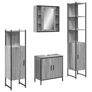 vidaXL Ensemble d'armoires de salle de bain 4 pcs sonoma gris