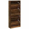 vidaXL Armoire &agrave; chaussures Ch&ecirc;ne fum&eacute; 63x24x147 cm Bois d'ing&eacute;nierie