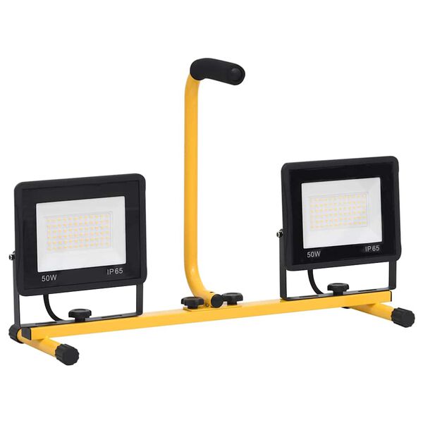 vidaXL Projecteur à LED avec poignée 2x50 W Blanc chaud