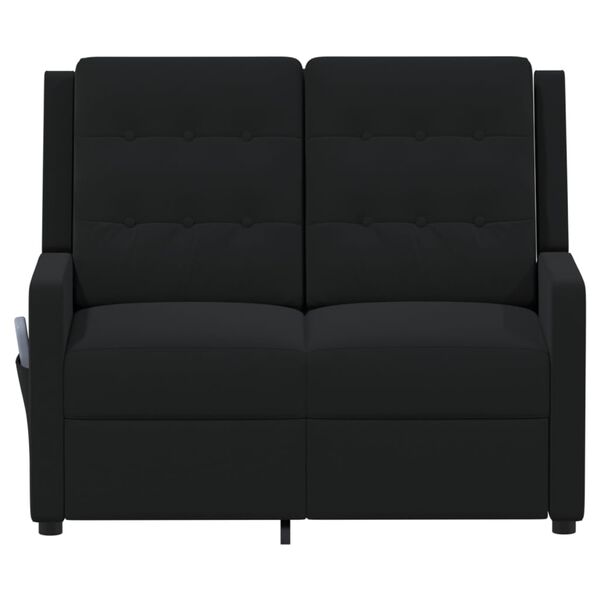 vidaXL Fauteuil de massage inclinable à 2 places noir tissu